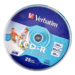 CD-R   Printable  25*Cake, Verbatim, 700MB, 52x, AZO, Printable ID Brand