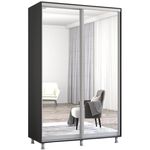 Dulap Mobildor-Lux Aron cu uși glisante din oglinzi (140x60x240H cm) Anthracite