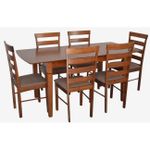 Комплект стол и стулья Evelin di Costacurta стол HV-27V Burnish Oak + 6 стульев GLORIA Burnish Oak/Ekea12 Dark Brown