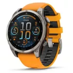 Ceas inteligent Garmin Fenix 8 – 47 mm, Sapphire, Titanium with Spark Orange (010-02904-11)