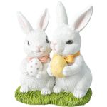 Декор Promstore 42539 Statueta Familie de Iepuri, 12cm, ceramica