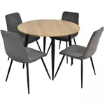 Комплект стол и стулья Evelin di Costacurta стол DT-402-2B + 4 стула XR-154B Dark Grey57 (velur)