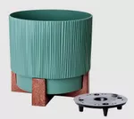 Ghiveci pentru flori Aleana 128026 Oslo cu insertie si suport decorativ d30 cm