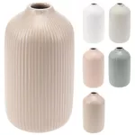 Vază H&S 53697 Vaza din ceramica Pastel Relief, H19cm, D10cm (în asort.)