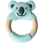 Iinel dentiție Bibipals Teething Ring Koala, Mint and Charcoal