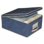 Короб для хранения Ordinett 36618 Blue 48x36x19cm с крышкой, тканевая