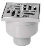 Trap de duș ZMM Maxpol 18452 Sifon de pardoseala PP D.50 vertical (gri) cu grila inox (100x100x120mm) 2155