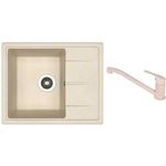 Chiuvetă bucătărie cu bateria Dr.Gans Nika 580 + SanDonna F 1066 bej