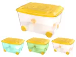 Cutie pentru jucării Plastishka 45l, 58X39X33.5cm, transparentă, cu roti