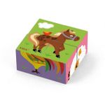 Головоломка Viga 50835 4pcs 6-side Cube Puzzle Farm Animals