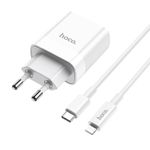 Зарядное устройство Hoco C80A 20W Rapido + Cablu Type-C to Lightning (PD + QC3.0)