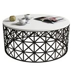 Журнальный столик Trendy Selin Metal Ferforje, Alb 90x38x90cm