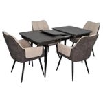 Set masă și scaune Evelin di Costacurta стол DT-432-3R B + 4 стула QT-227B Light grey/Dark grey