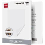 Плёнка для ламинирования Deli DLET174, A4, 100 мkм, 100 листов