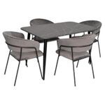 Set masă și scaune Evelin di Costacurta стол DT-405-6B + 4 стула YTC-097B Dark grey