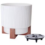 Ghiveci pentru flori Aleana 128026 Oslo cu insertie si suport decorativ d30 cm, white