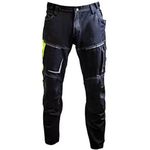 Îmbrăcăminte de lucru Profmet 365690 Pantaloni, S, 60% poliester / 40% bumbac T400, 280g/m2, CORDURA, culoarea negru/galben neon