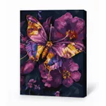 Картина по номерам Ideyka KHO6692 30x40cm Eco, Fluture auriu cu vopsele metalic extra
