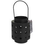 Свеча Promstore 42464 Фонарь металлический, диаметр 10 x 13 см, звезды, черный