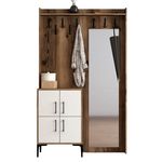 Mobilă pentru antreu Trendy Berlin BC, Nuc, Alb 120x200x35cm (GTR001353)