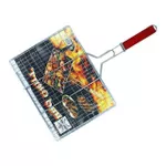 Товар для пикника BBQ 37850 BBQ Решетка для гриля BBQ 29x39cm с деревянной ручкой