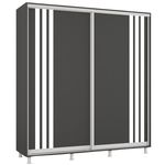 Dulap Mobildor-Lux Aron uși glisante din PAL cu lamele (200x60x220H cm) Anthracite