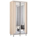 Шкаф Mobildor-Lux Aron-S uși glisante din PAL cu oglindă vertical (100x60x230H cm) Sonoma