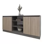 Comodă Smartex (16309) Т5 180cm Grafit+Stejar Deschis