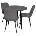 Комплект стол и стулья Evelin di Costacurta стол DT 404-6B + 3 стула YTC-080B Dark grey