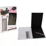 Set de creație Promstore 08571 Книга-раскраска 30 черные листы + 8 карандашей