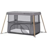 Манеж KinderKraft MOVI KCMOVI00WOD0000 grey&wood