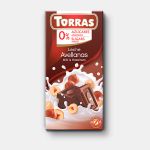 Шоколад молочный с лесными орехами без сахара без глютена Torras 75г