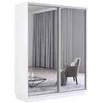 Шкаф Mobildor-Lux Fox uși glisante din oglinzi (150x60x220H cm) Alb