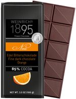 Ciocolată neagră fină Weinrichs 1895 Fine Dark Chocolate Noir 85%  cu ulei de portocală