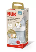 Бутылочка стеклянная NUK Nature Sense с силиконовой соской (0-6 мес) 120 мл