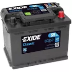 Автомобильный аккумулятор Exide CLASSIC 12V 55Ah 460EN 242x175x190 -/+ (EC550)