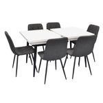 Комплект стол и стулья Evelin di Costacurta стол DT-433-3B + 6 стульев YTC-080B Dark grey