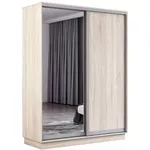 Шкаф Mobildor-Lux Раздвижные двери Fox из зеркала и ДСП (170x60x210H см) Sonoma