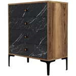 Комод Trendy Lizbon 541-Nuc, Negru 76x90x40cm (GTR001661)