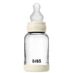 Поильник BIBS 50191216 Biberon din sticla anticolici Ivory cu tetina din silicon 0+ luni, 120ml