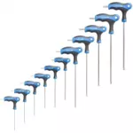 Set de unelte de mână Hoegert Set de chei hexagonale cu maner T 10buc HT1W881