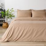 Домашний текстиль Relaxe Home 023377 Lenjerie de pat Stripe Dreams (Hotel Collection) 200x220 Euro, Capucino