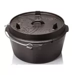 Ceaun grătar Petromax Dutch Oven 8L cu capac si fund plat, fonta