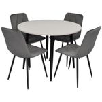 Комплект стол и стулья Evelin di Costacurta cтол DT-402-3B + 4 стула YTC-080B Bluvel-14 (Dark grey)