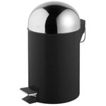 Coș de gunoi Bisk 06626 cu pedala 3L, negru - capac crom