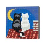 Картина по номерам Art Gallery BJ038 Mozaic cu diamante 20x20cm Motani pe acoperis cu luna