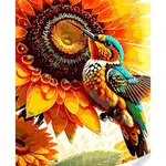Tablou pe numere Strateg R 9 /18 (GS1593)(73820) Colibri in floarea soarelui, 40x50 cm