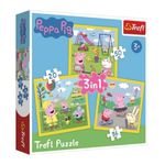 Puzzle Trefl 34849 Puzzles 3in1 Peppa-s happy day