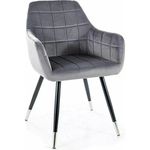 Стул Signal Nuxe velvet czarny/chrom stel. szary bl.14