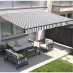 Umbră pentru grădină Hydro S 9001983, retractabila Alb-Gri